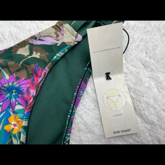 Share & Sade Swimsuit Floral Cheeky Bottom M - Picture 3 of 6